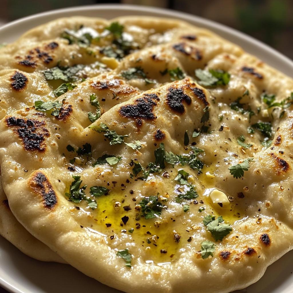 homemade garlic naan