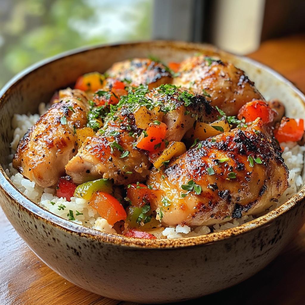 one pot chicken and rice - detail 1