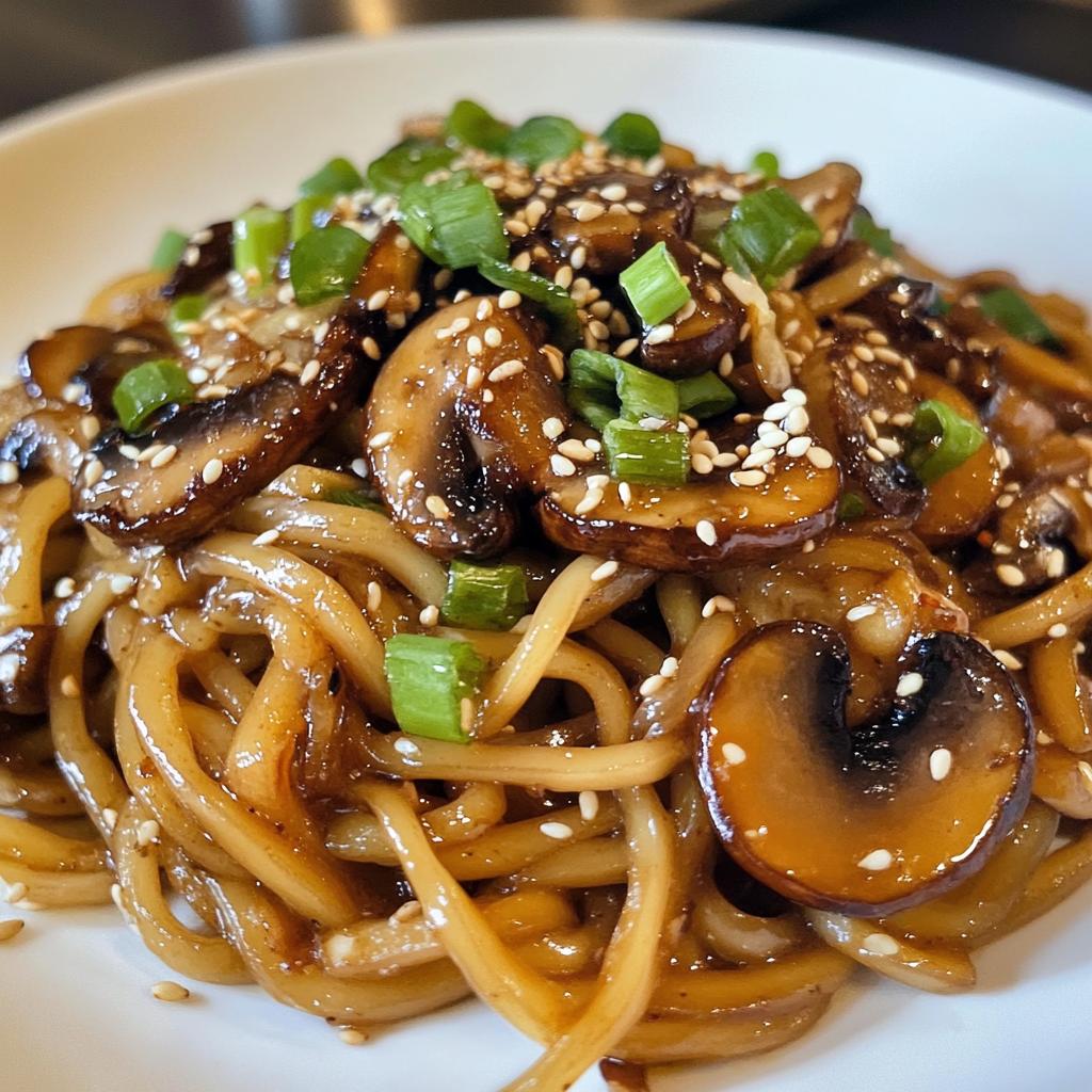 sesame noodles with mushrooms