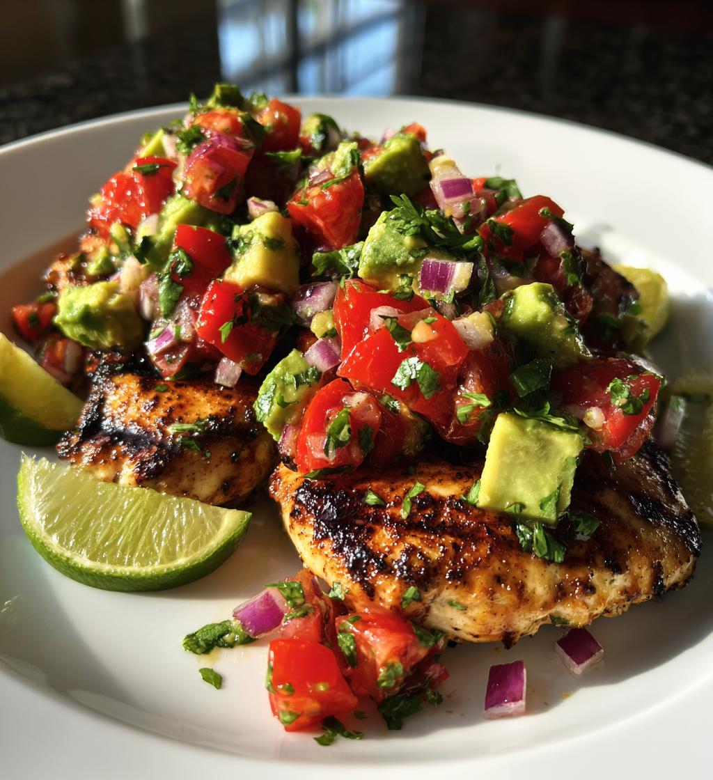 grilled chicken with avocado salsa